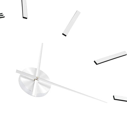 3D Nástěnné Hodiny S Moderním Designem 100 Cm Xxl Stříbrné