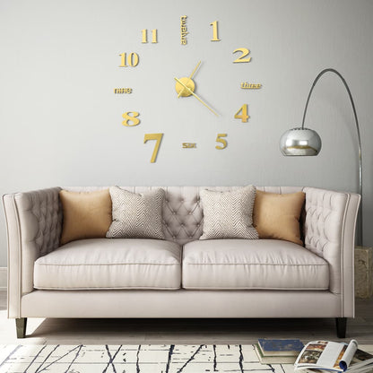3D Nástěnné Hodiny S Moderním Designem 100 Cm Xxl Stříbrné