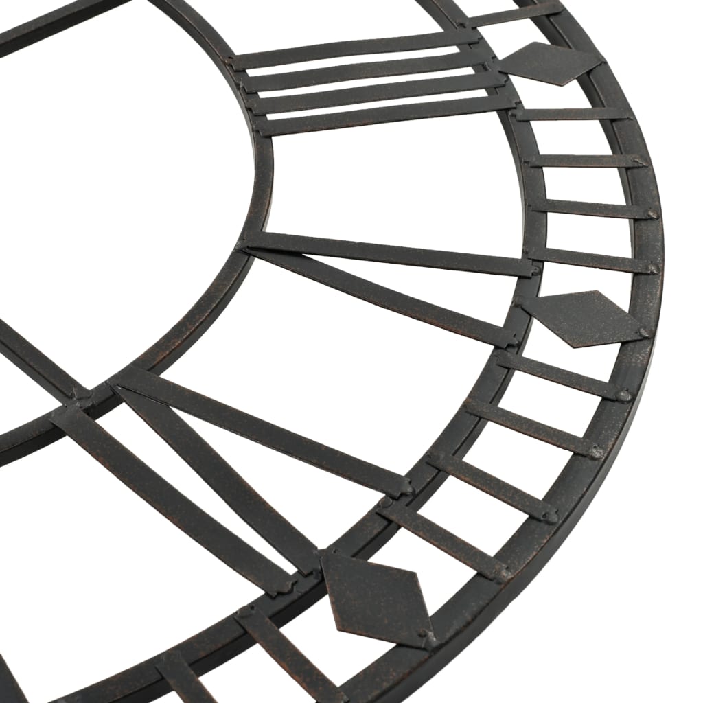 Vintage Nástěnné Hodiny Se Strojkem Quartz Kovové 60 Cm Xxl