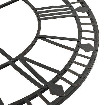 Vintage Nástěnné Hodiny Se Strojkem Quartz Kovové 60 Cm Xxl