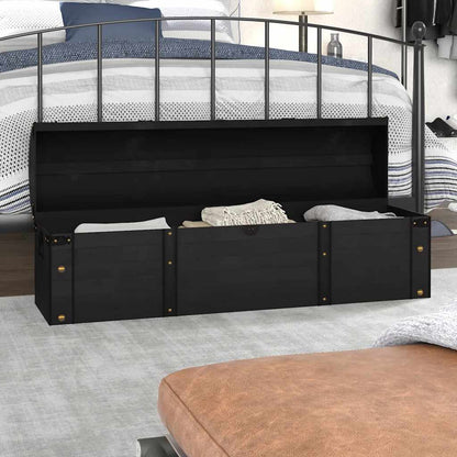 Úložná Truhla Masivní Dřevo Vintage Styl 120 X 30 X 40 Cm