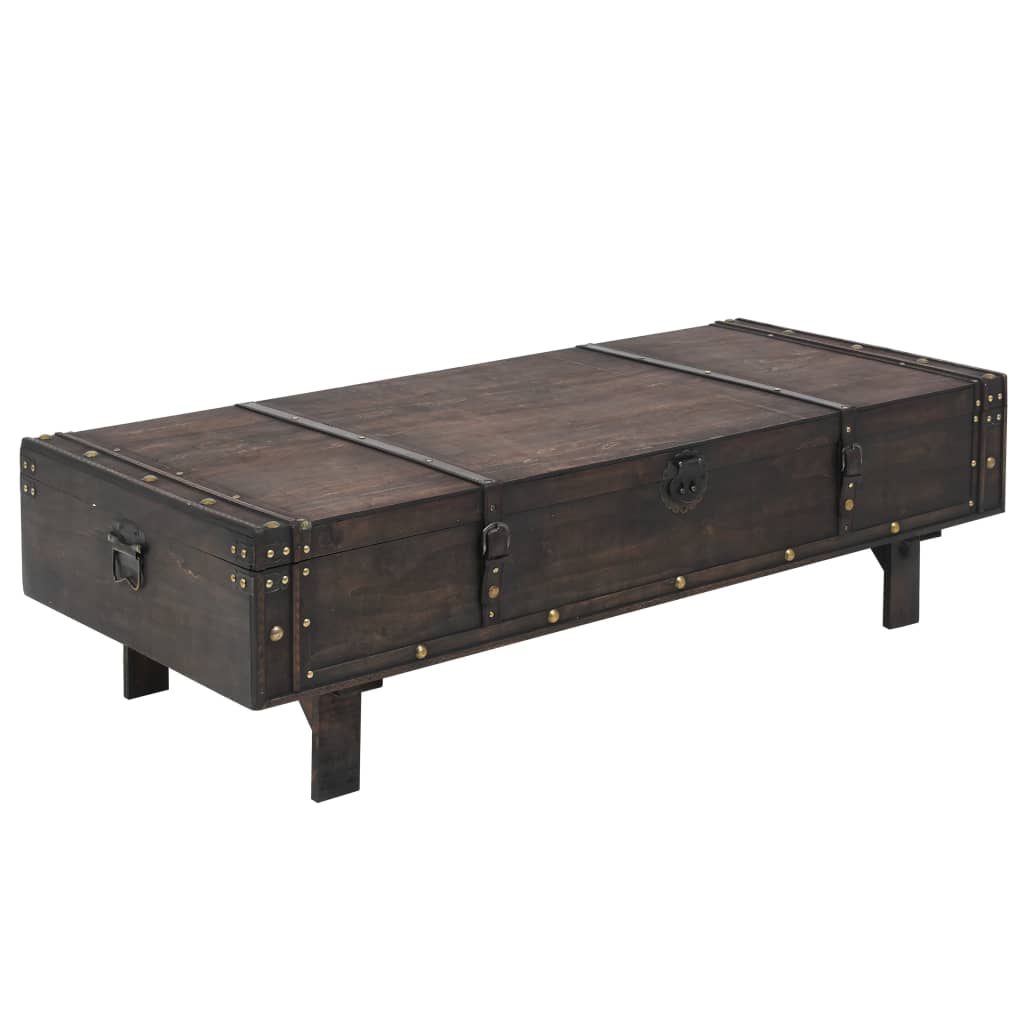 Konferenční Stolek Z Překližka Vintage Styl 120X55X35 Cm