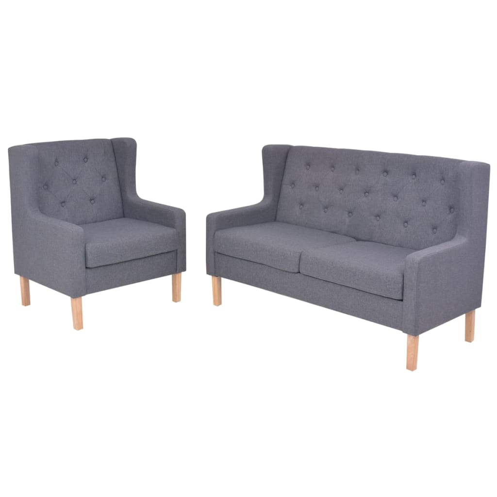 Sedací Souprava 3 Kusy Textil Šedá