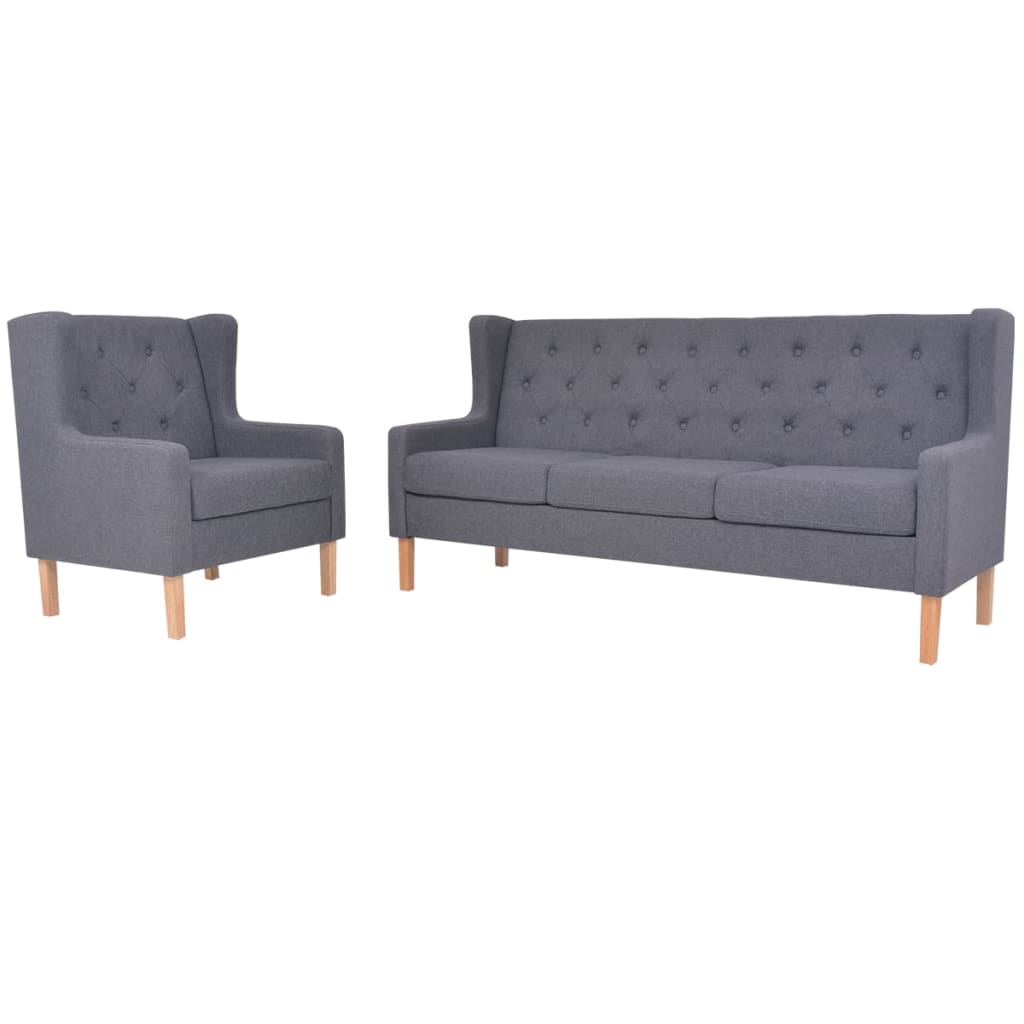 Sedací Souprava 3 Kusy Textil Šedá