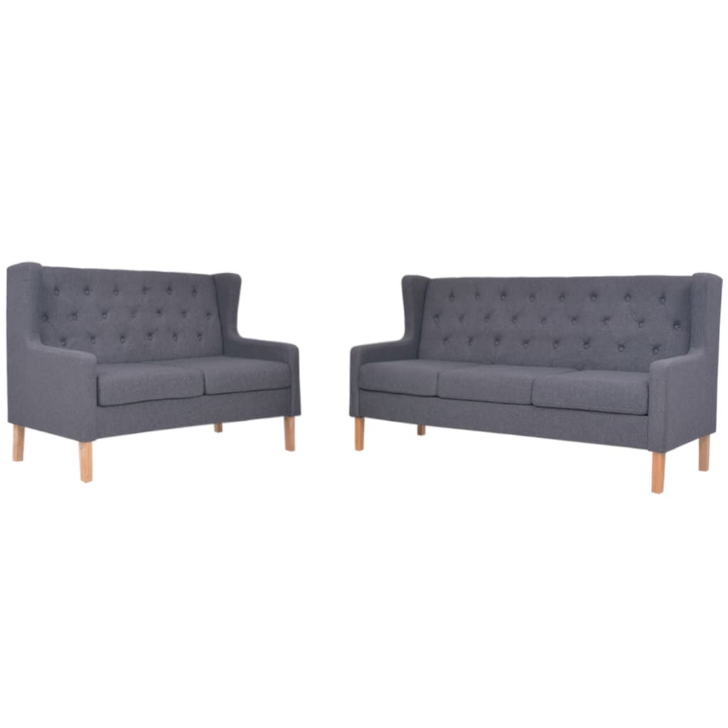 Sedací Souprava 3 Kusy Textil Šedá
