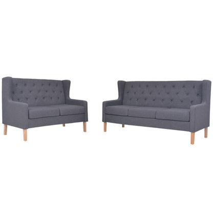 Sedací Souprava 3 Kusy Textil Šedá