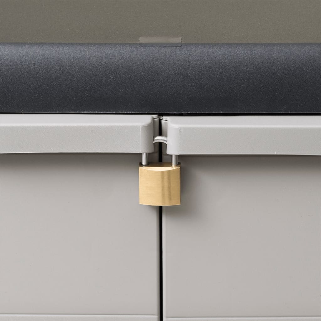 Zahradní Skladovací Skříň Se 2 Policemi Černo-Šedá