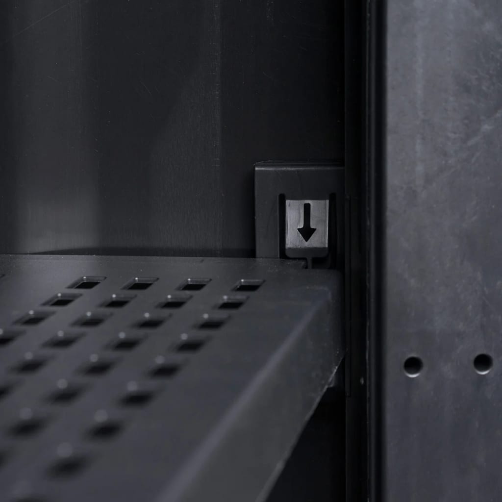 Zahradní Skladovací Skříň Se 2 Policemi Černo-Šedá