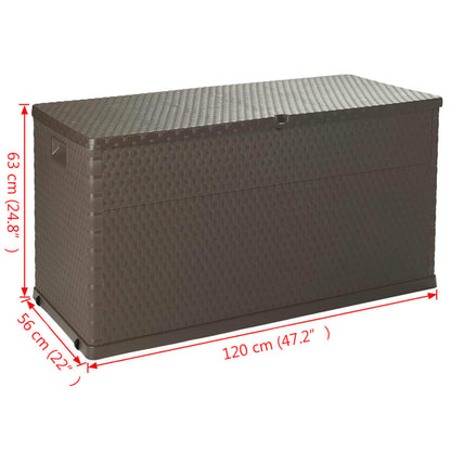 Zahradní Úložný Box Hnědý 120 X 56 X 63 Cm Pp Ratan