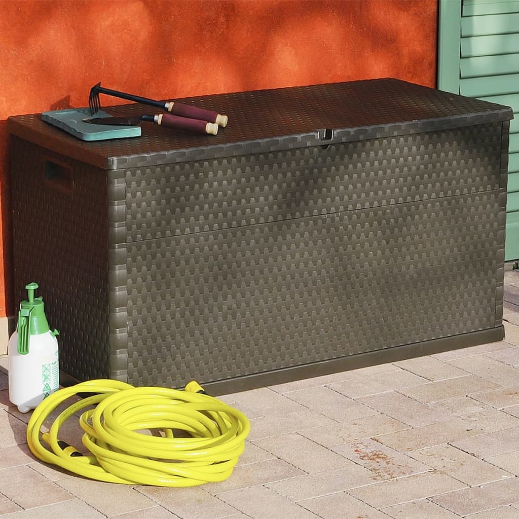 Zahradní Úložný Box Hnědý 120 X 56 X 63 Cm Pp Ratan