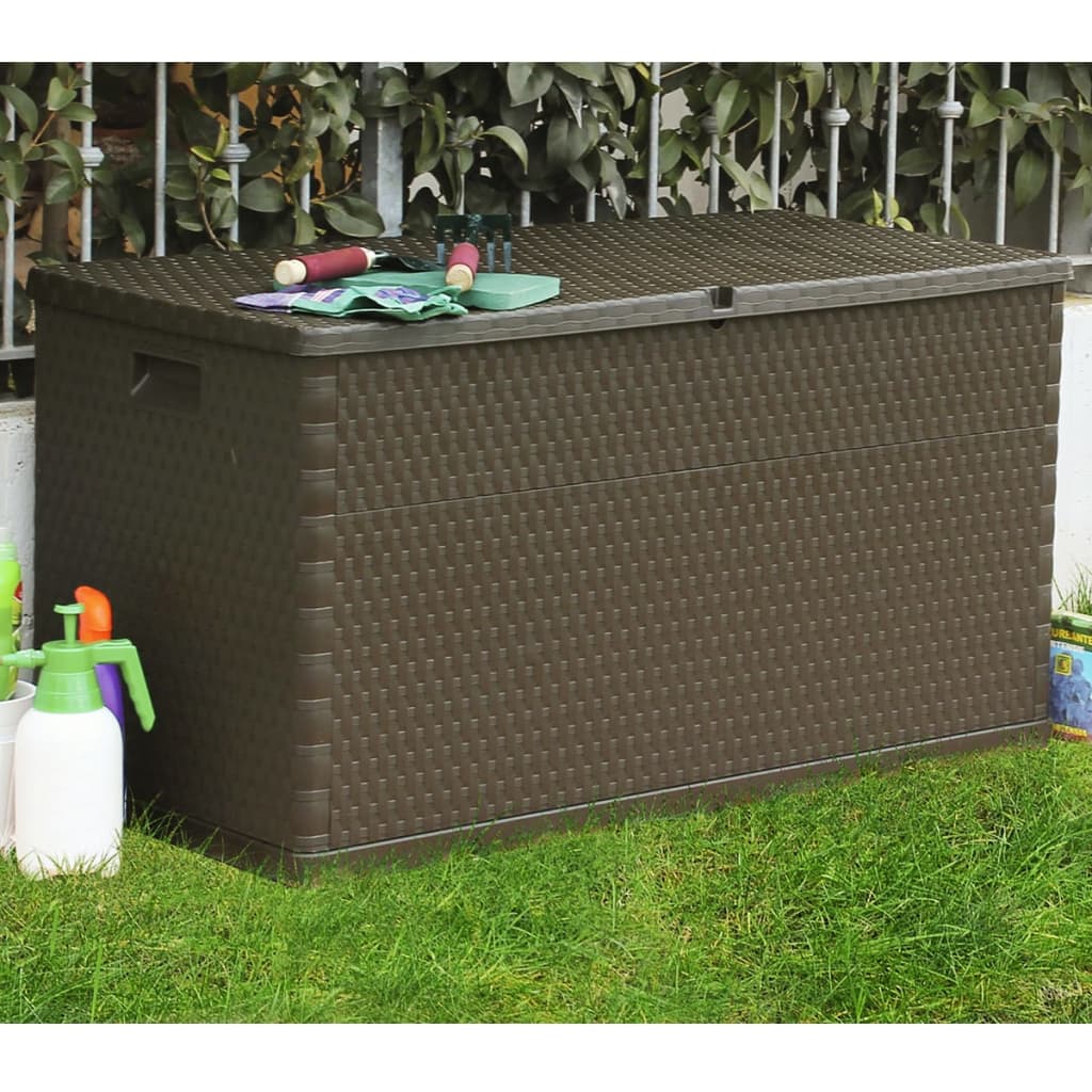 Zahradní Úložný Box Hnědý 120 X 56 X 63 Cm Pp Ratan