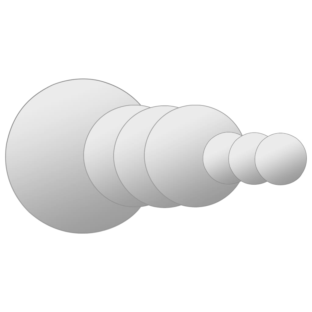 Sada Nástěnných Zrcadel 7 Kusů Kulaté Sklo