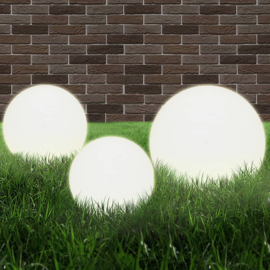 Kulovitá Led Lampa Sada 3 Kusů Koule 20/30/40 Cm Pmma