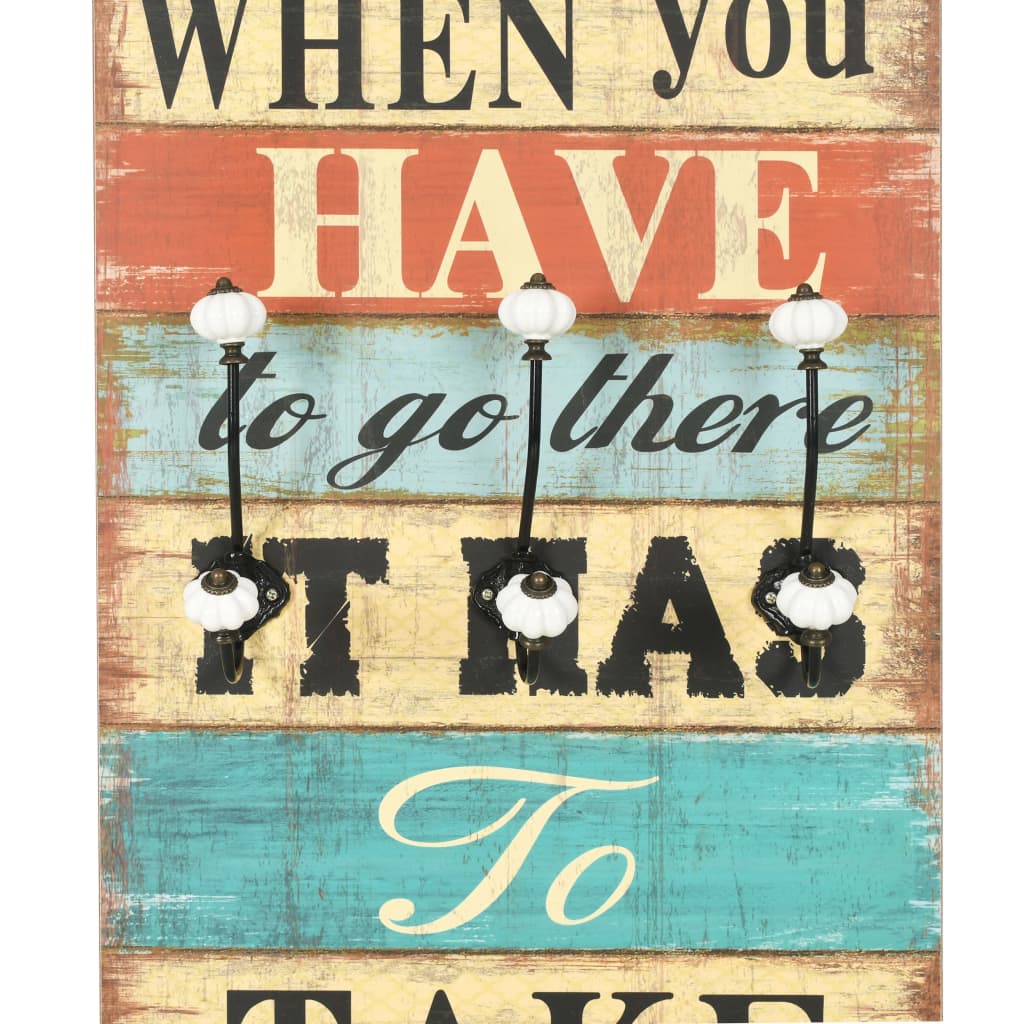 Nástěnný Věšák Na Kabáty S 6 Háčky 120 X 40 Cm