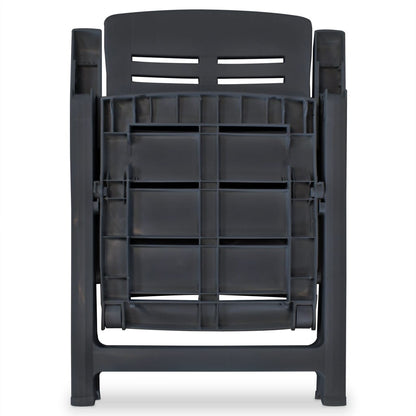 Polohovatelné Zahradní Židle 2 Ks Plastové Antracitové