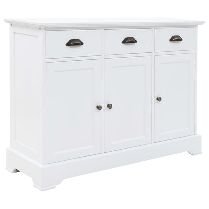 Příborník Se 3 Dvířky Mdf A Borové Dřevo 105 X 35 X 77,5 Cm