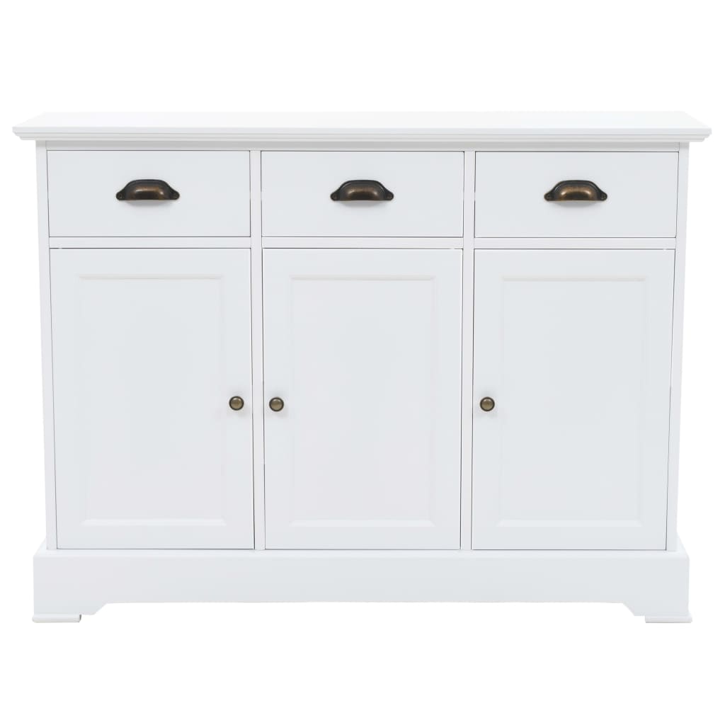 Příborník Se 3 Dvířky Mdf A Borové Dřevo 105 X 35 X 77,5 Cm