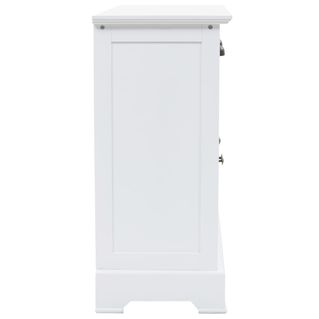 Příborník Se 3 Dvířky Mdf A Borové Dřevo 105 X 35 X 77,5 Cm