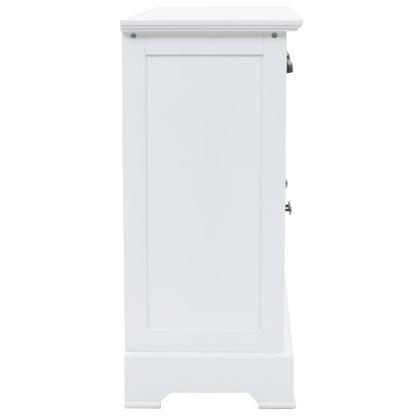 Příborník Se 3 Dvířky Mdf A Borové Dřevo 105 X 35 X 77,5 Cm