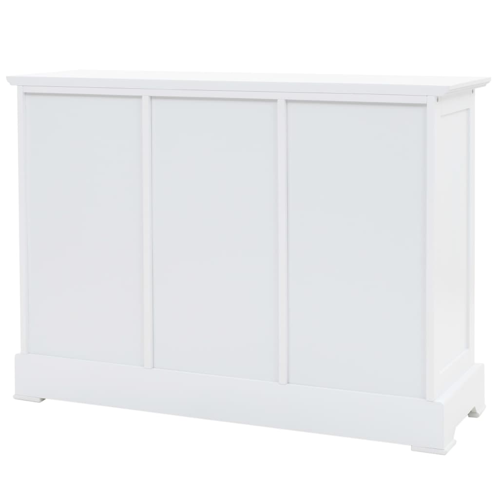 Příborník Se 3 Dvířky Mdf A Borové Dřevo 105 X 35 X 77,5 Cm
