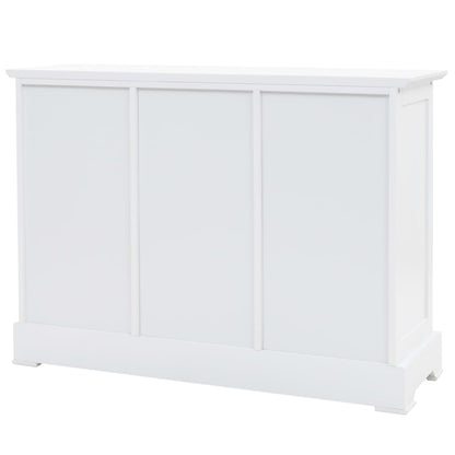 Příborník Se 3 Dvířky Mdf A Borové Dřevo 105 X 35 X 77,5 Cm