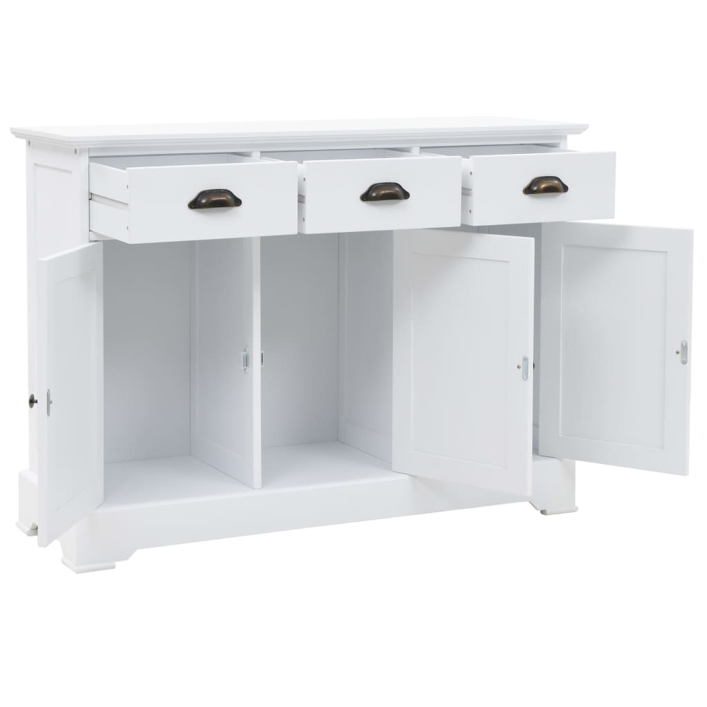 Příborník Se 3 Dvířky Mdf A Borové Dřevo 105 X 35 X 77,5 Cm