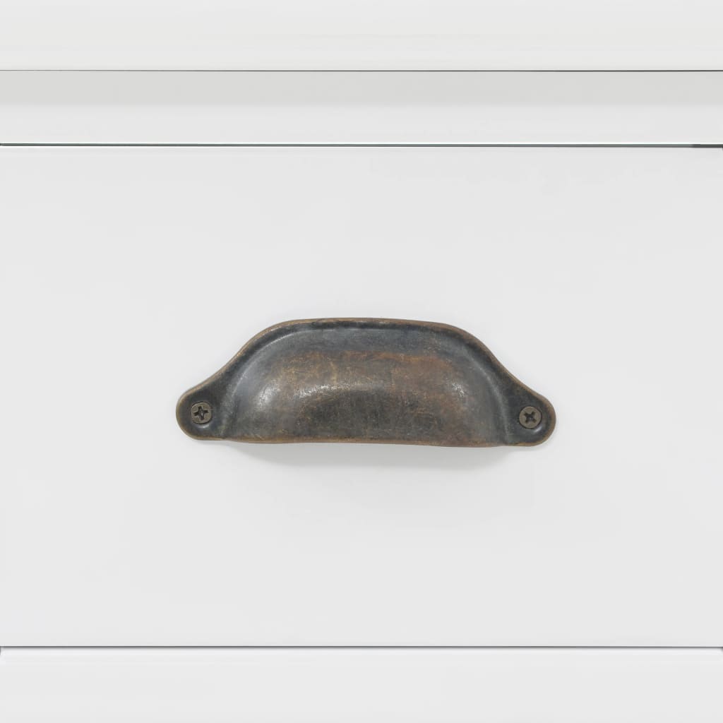 Příborník Se 3 Dvířky Mdf A Borové Dřevo 105 X 35 X 77,5 Cm