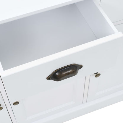 Příborník Se 3 Dvířky Mdf A Borové Dřevo 105 X 35 X 77,5 Cm