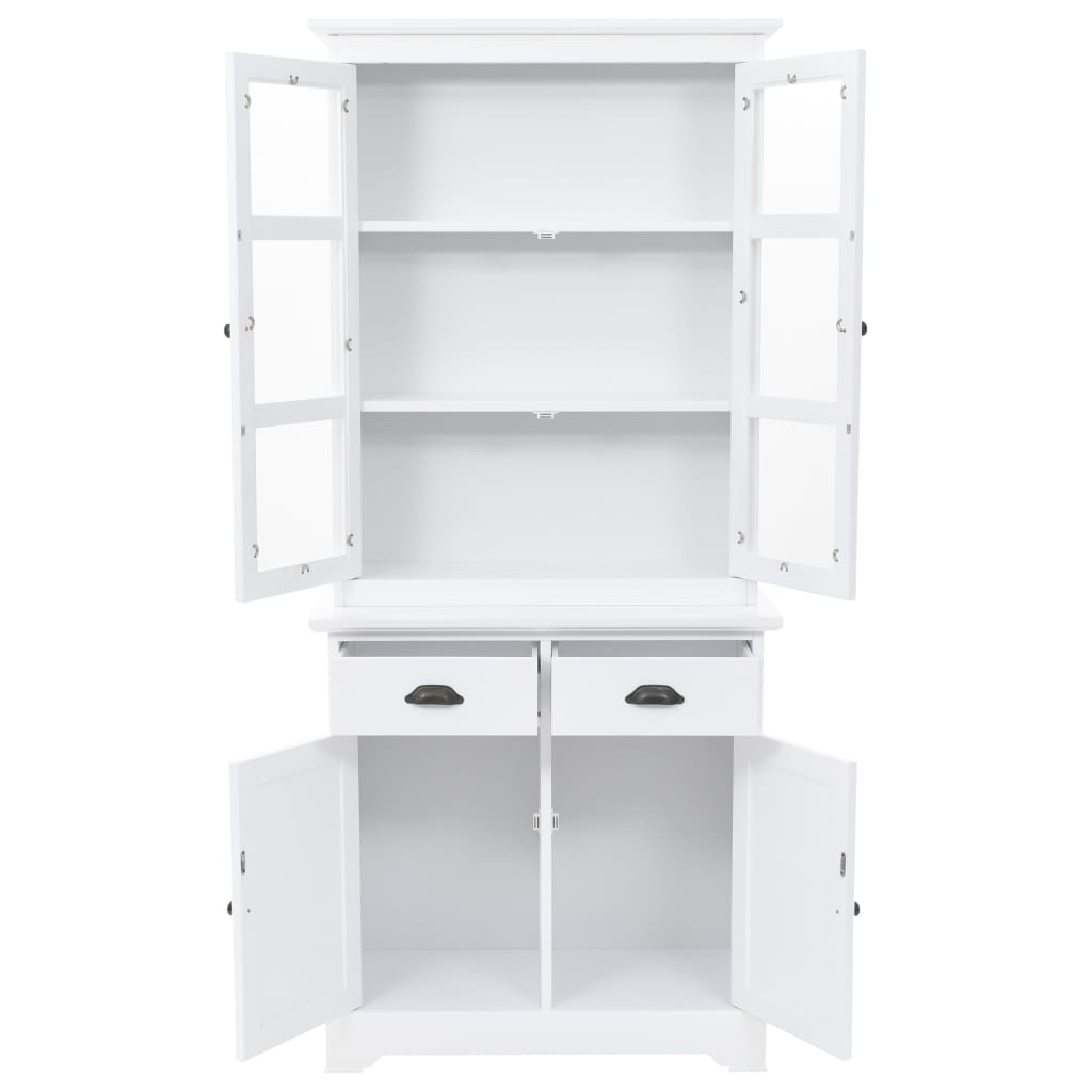 Kredenc Se 4 Dvířky Z Mdf A Borového Dřeva 80 X 40 X 180 Cm