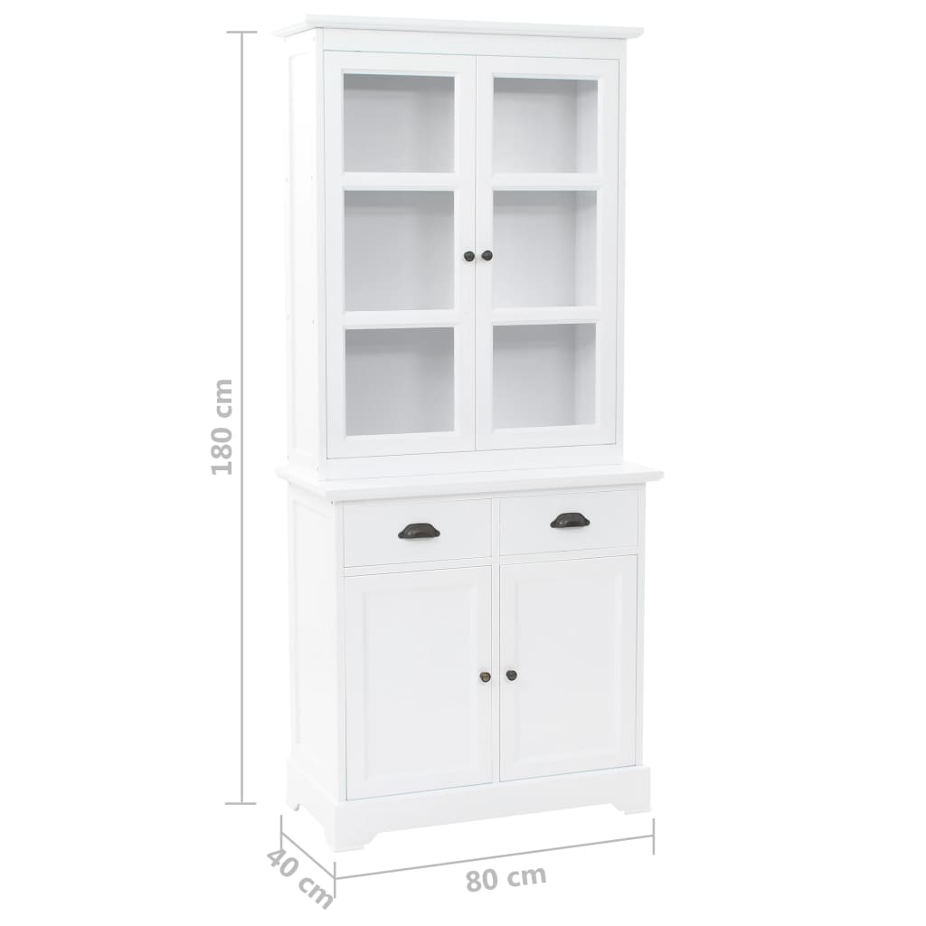 Kredenc Se 4 Dvířky Z Mdf A Borového Dřeva 80 X 40 X 180 Cm