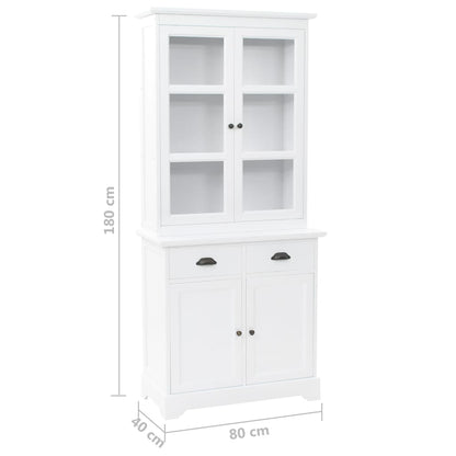 Kredenc Se 4 Dvířky Z Mdf A Borového Dřeva 80 X 40 X 180 Cm