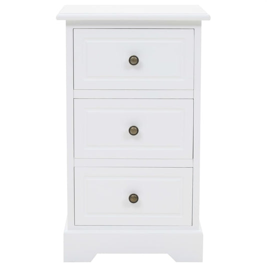 Noční Stolek Z Mdf A Borového Dřeva 35 X 32 X 59 Cm Černá