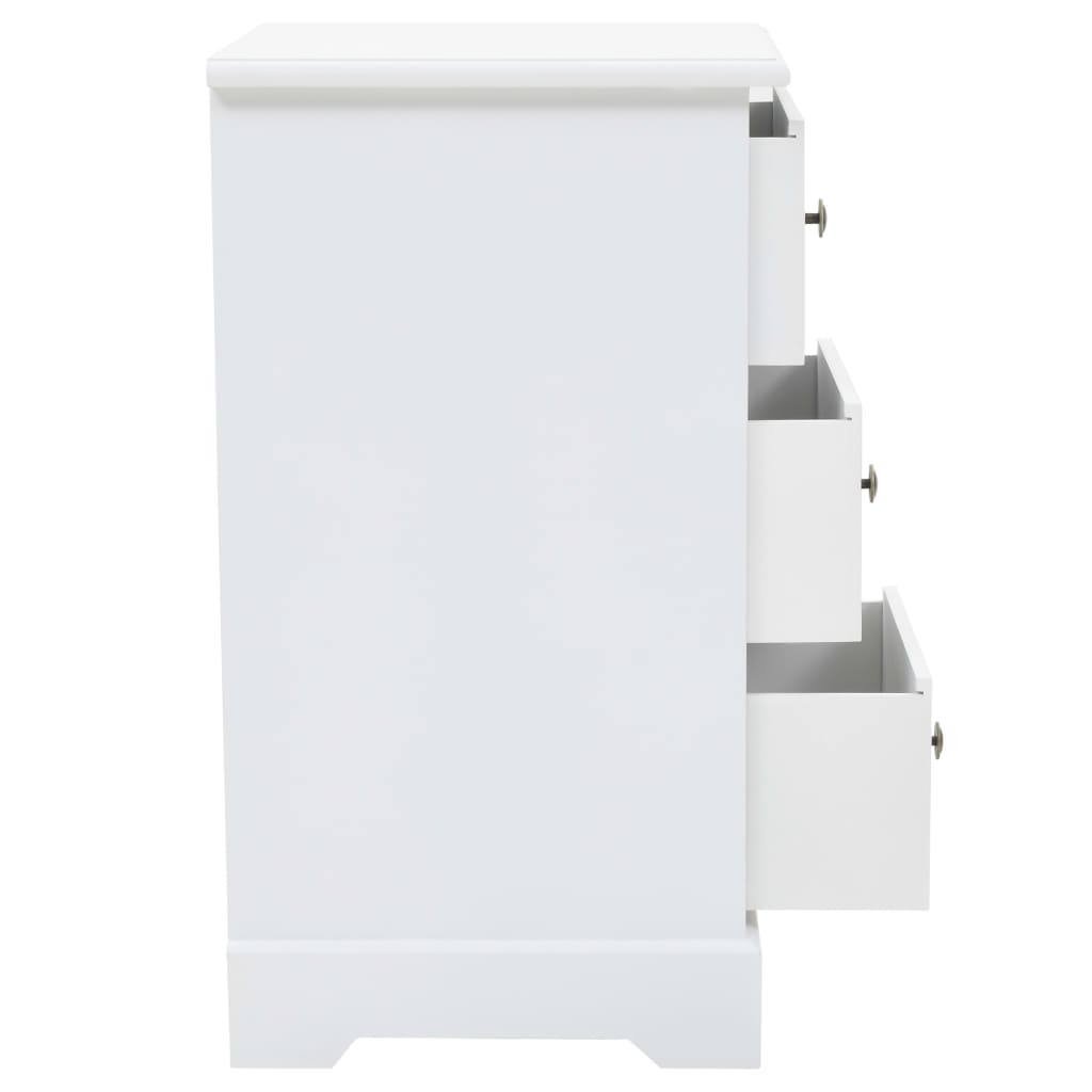 Noční Stolek Z Mdf A Borového Dřeva 35 X 32 X 59 Cm Černá