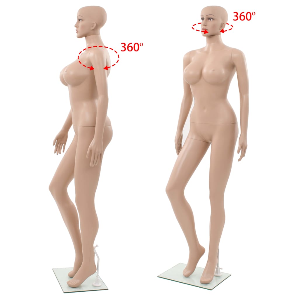 Dámská Figurína Se Skleněnou Základnou Béžová 180 Cm