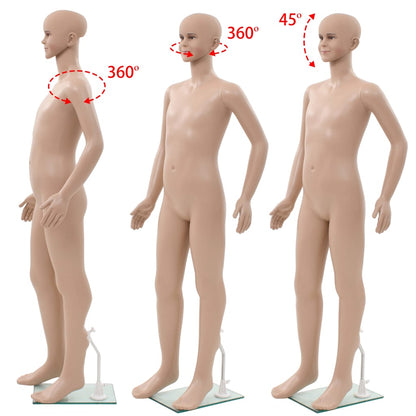 Dětská Figurína Celá Postava Základna Ze Skla Béžová 140 Cm