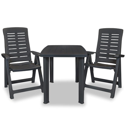 3Dílný Bistro Set Plastový Antracitový