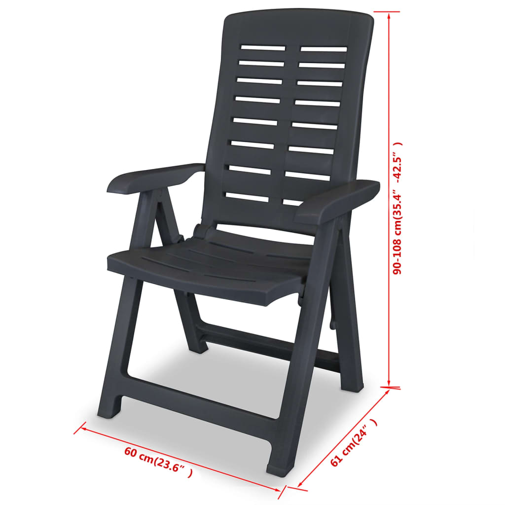 3Dílný Bistro Set Plastový Antracitový