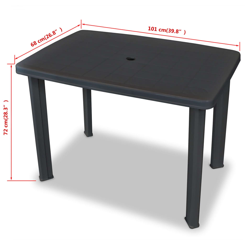 3Dílný Bistro Set Plastový Antracitový