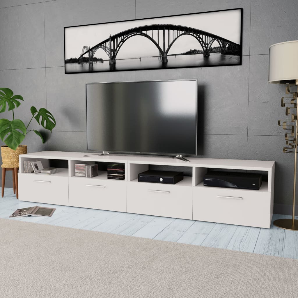 Tv Skříňky 2 Ks Kompozitní Dřevo 95 X 35 X 36 Cm Bílé