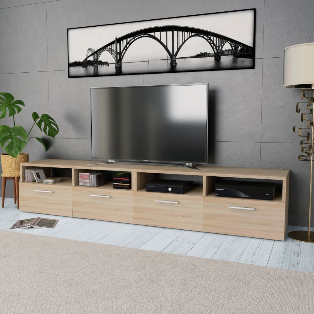 Tv Skříňky 2 Ks Kompozitní Dřevo 95 X 35 X 36 Cm Bílé