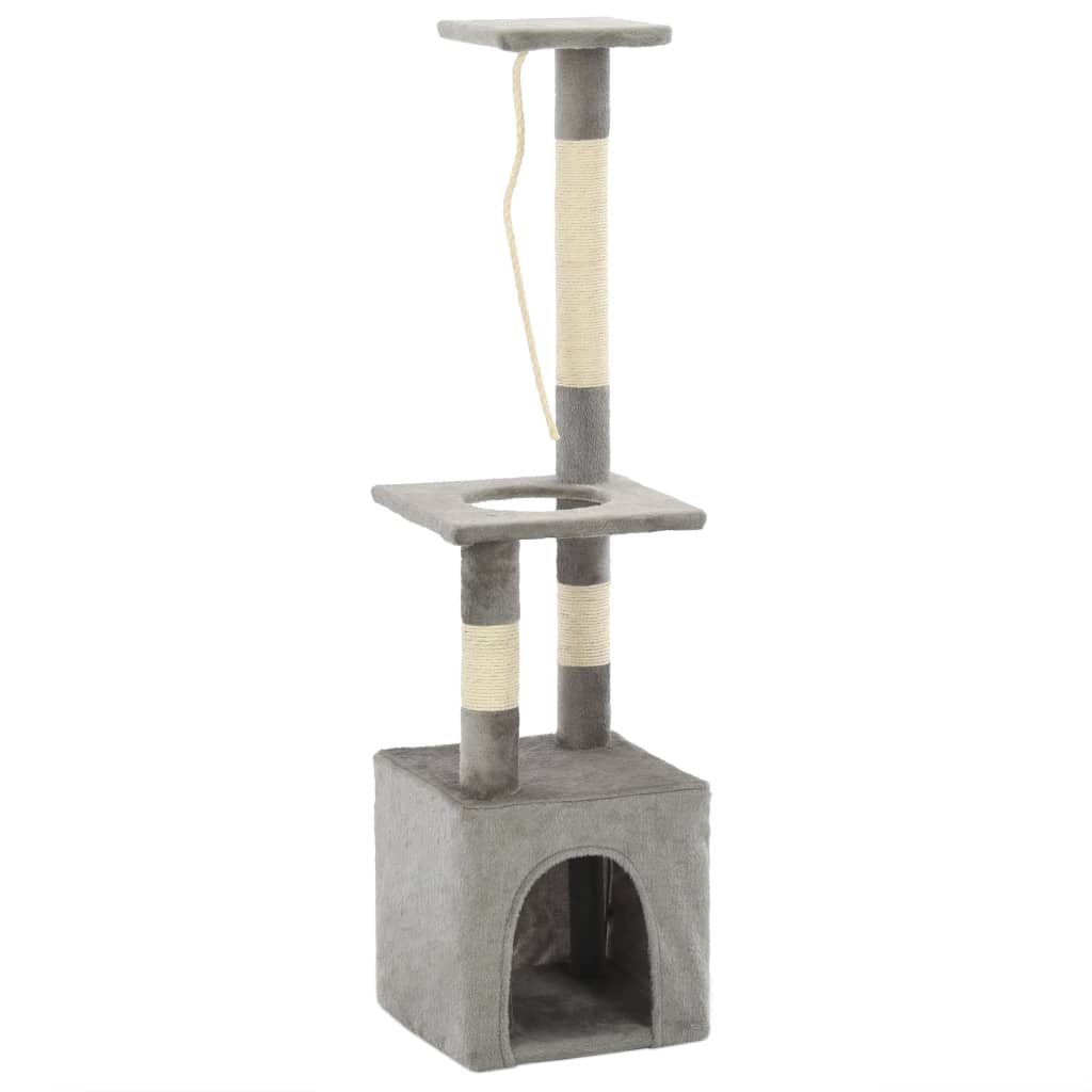 Škrabadlo Pro Kočky Se Sisalovými Sloupky 109 Cm Šedé