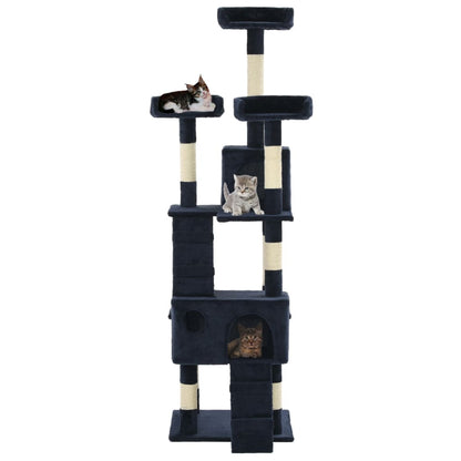 Škrabadlo Pro Kočky Se Sisalovými Sloupky 170 Cm Modré
