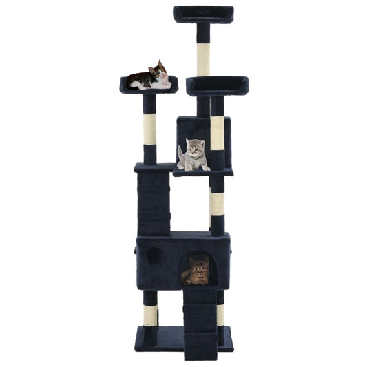 Škrabadlo Pro Kočky Se Sisalovými Sloupky 170 Cm Modré