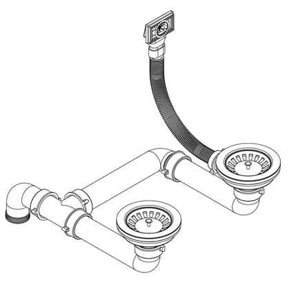 Kuchyňský Dřez Dvojitý Žulový Šedý