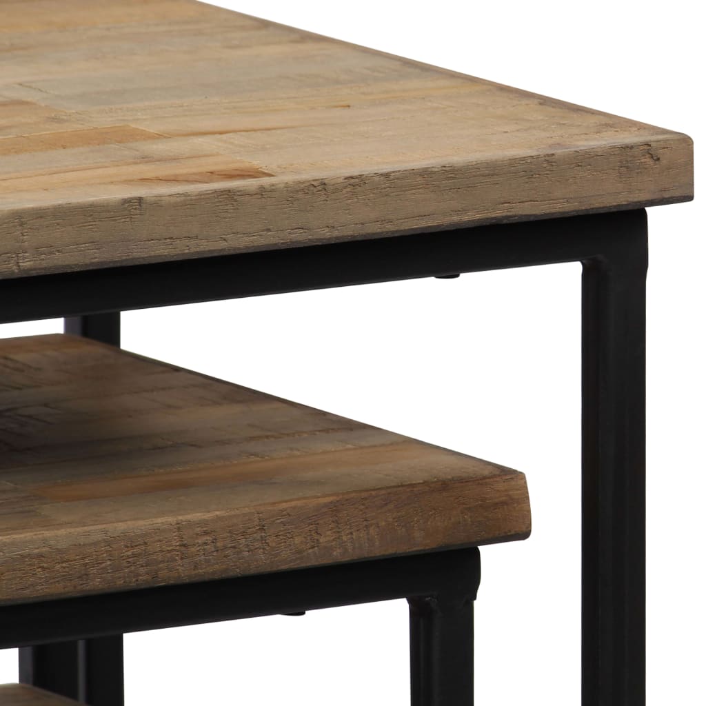 3 Stojany Na Květiny Recyklovaný Teak