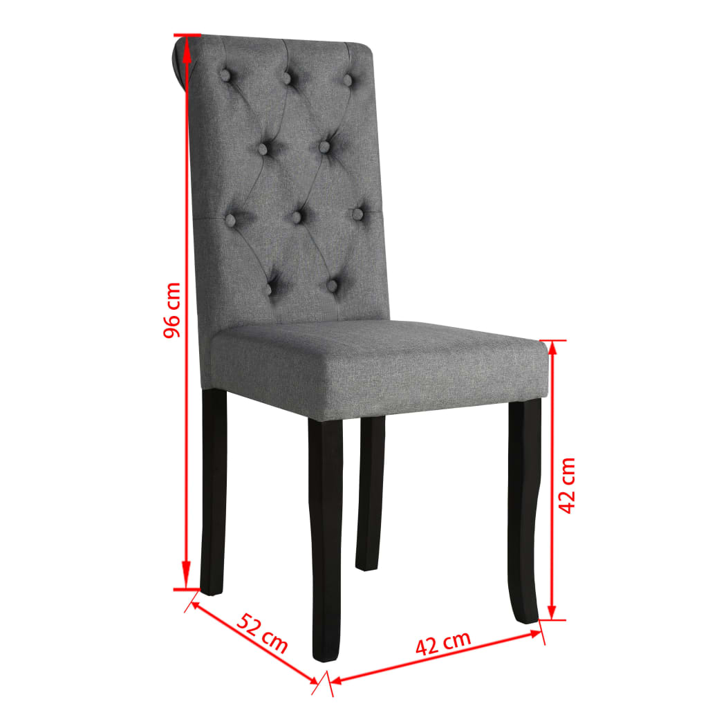 Jídelní Židle 6 Ks Tmavě Šedé Textil