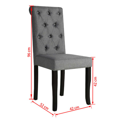 Jídelní Židle 6 Ks Tmavě Šedé Textil