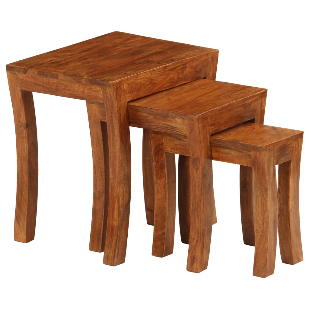 Sada Hnízdových Stolků 3 Ks Masivní Akácie 50X35X50 Cm Hnědá