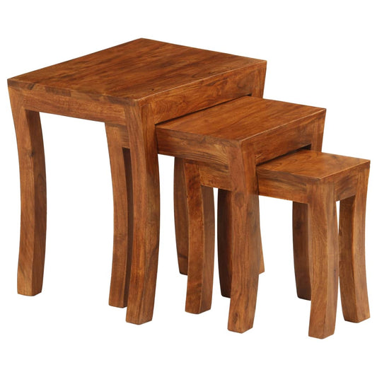Sada Hnízdových Stolků 3 Ks Masivní Akácie 50X35X50 Cm Hnědá