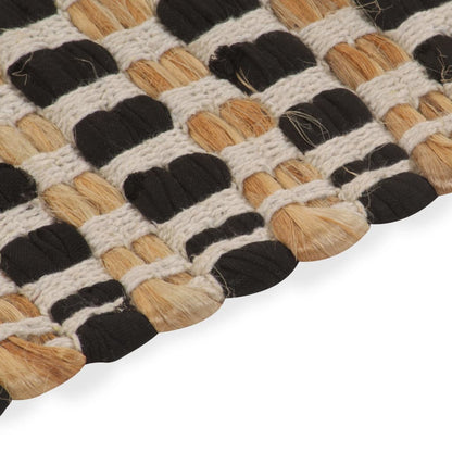 Koupelnová Předložka Z Juty 160 X 230 Cm Přírodní A Černá